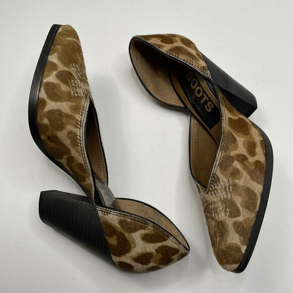 Golden Goose Marfa Leopard Ponyhair D’Orsay Boot Pumps Dust Bag NIB Size 37 - Picture 4 of 10